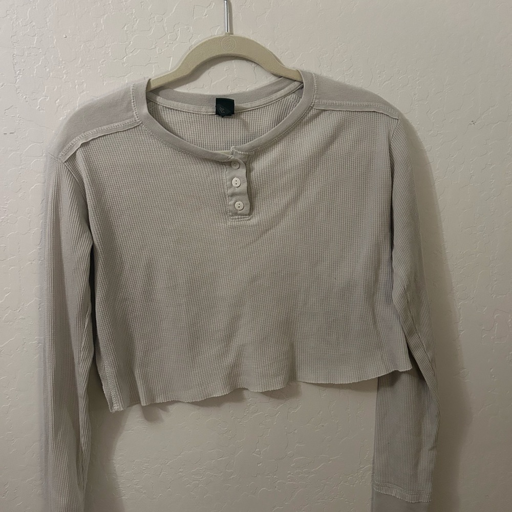 Gray Long Sleeve Top